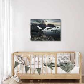 Tablou pe sticlă - Munții norvegieni (70x50 cm)