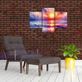 Tablou - Apus de soare artistic colorat (90x60 cm)