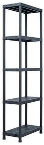 vidaXL Raft de depozitare, negru, 60 x 30 x 180 cm, plastic, 125 kg
