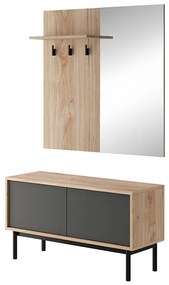 Perete de hol grafit din stejar jackson hickory BERGEN BGD104