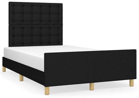 3270543 vidaXL Cadru de pat cu tăblie, negru, 120x190 cm, material textil