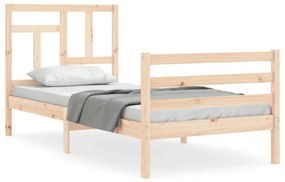 3194926 vidaXL Cadru de pat cu tăblie single, lemn masiv