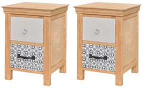 243160 vidaXL Noptiere din lemn masiv 34x34x46 cm, 2 buc.