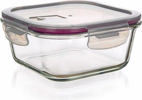 BANQUET Recipient depozitare din sticlă cu capac LORA, bordo 500 ml