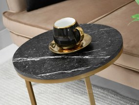 Măsuță de cafea Corden (marmură neagră + auriu). 1111591
