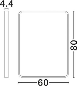 Oglinda cu iluminat LED pentru baie IP44 SINIA 60x80cm