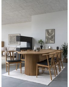 Scaun de dining Artenara, stejar cu scaun PU, natural/negru