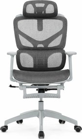 ORTHOFLEX Elite Mesh – Scaun Ergonomic, Suport Lombar Dinamic, Cotiere 3D, Tetieră Reglabilă, Suport Picioare, Full Mesh, Gri