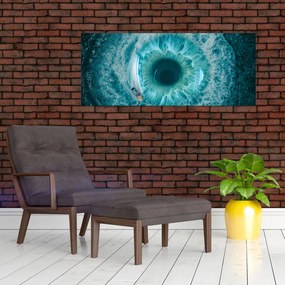 Tablou marea cu barca (120x50 cm)