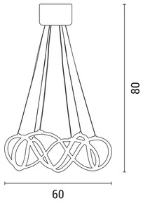 Lustră LED pe cablu LED/54W/230V 3000/4000/6000K auriu