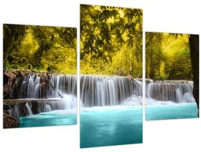 Tablou - Cascadă, cu culori strălucitoare (90x60 cm)