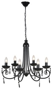 Lampă de tavan Candelabru elegant negru 6 fasunguri pentru becuri
