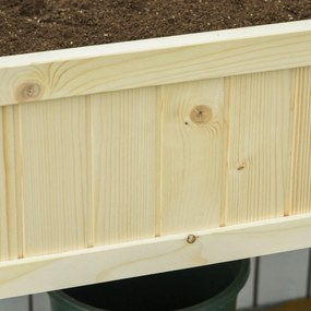 Outsunny Jardinieră Înălțată Rabatabilă, Realizată din Lemn de Brad cu 4 Orificii de Drenaj, pentru Grădină, Terasă sau Balcon, 115x56x76 cm, Culoare Lemn | Aosom Romania