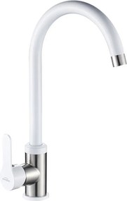 Baterie bucatarie Invena Iron monocomanda alb - crom