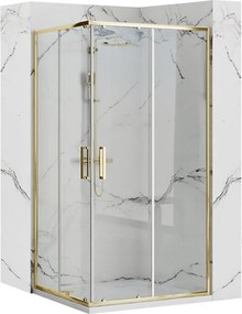 Cabina de dus Rea Punto cu cadita alba 80x100 cm auriu