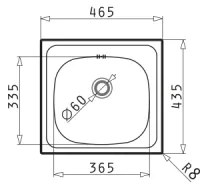 Chiuvetă de bucătărie Pyramis 100139601 E33 46,5x43,5 cm satin