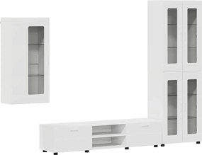 vidaXL Set comodă TV cu sertar cu raft cu ușă FLORIN Alb Lemn compozit