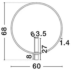 Aplica circulara perete sau tavan LED CCT SEMPER 60cm