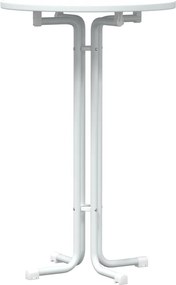 vidaXL Masă de bar, alb, Ø70x110 cm, lemn prelucrat și oțel