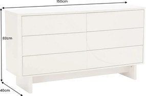 Comoda cu sertare si blat ceramic SAVOY 150cm alb