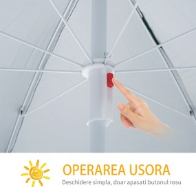 Outsunny Umbrelă de Plajă și Grădină 2x2m cu Cort, din Poliester și Metal, Verde și Alb | Aosom Romania