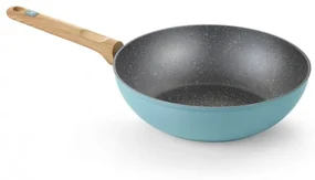 Tigaie wok Nordik, aluminiu, baza full inductie, 3 straturi antiaderente Quantanium, 4 mm grosime, 28 x 10 cm
