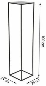 Suport pentru flori 100x24 cm, negru