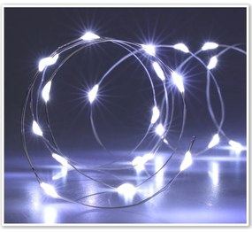Sârmă luminosă cu temporizator Silver lights 40 LED, alb rece, 195 cm