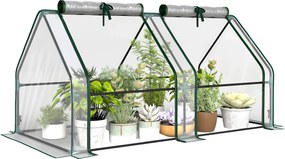 Outsunny Seră cu fereastră cu fermoar, seră din folie rezistentă la iarnă din oțel 180 x 90 x 90 cm Transparent | Aosom Romania