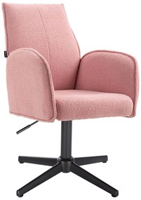 HR280CROSS Scaun Roz Pudra Boucle cu Bază Neagră
