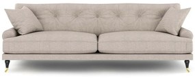 Canapea Seattle E105Numărul de locuri: 3, Beige, 222x100x87cm, Tapiterie, Picioare: Lemn, Role