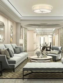 Open Design OR84429 - Plafonieră STESSO, 6xE27/12W/230V, Ø 85 cm, crom lucios/alb