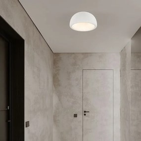 Lustra aplicata tavan cu textura granulata Davo 43cm, alb piatra