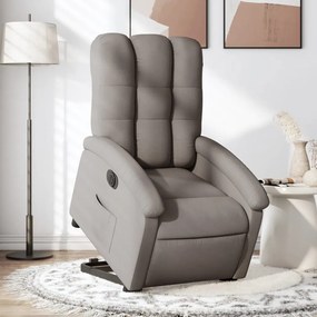vidaXL Fotoliu electric rabatabil cu ridicare, gri taupe, textil