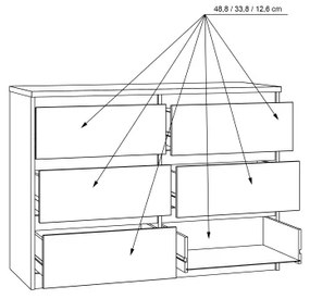 Comodă MAO cu sertare, stejar artisan