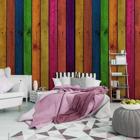 Fototapet - Scândură colorată (254x184 cm), în 8 de alte dimensiuni noi