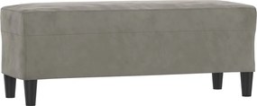 vidaXL Bancă, gri deschis, 100x35x41 cm, catifea