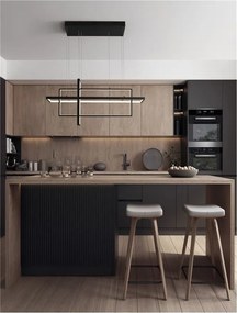 Lustra LED suspendata cu telecomanda design geometric CLEA neagra