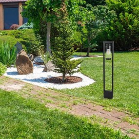 Stalp mediu pentru iluminat exterior design modern IP44 Kolta negru
