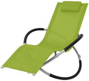 vidaXL Șezlong geometric de exterior, verde, oțel