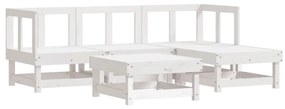 3186159 vidaXL Set mobilier relaxare de grădină 5 piese alb lemn masiv de pin