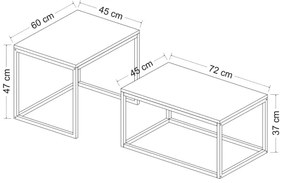 SET 2x măsuță de cafea LEKA negru