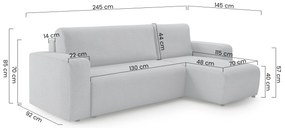 Colțar extensibil Avia Mini universal - grafit catifea reiată Lincoln 90