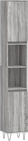 vidaXL Dulap de baie, gri sonoma, 30x30x190 cm, lemn prelucrat