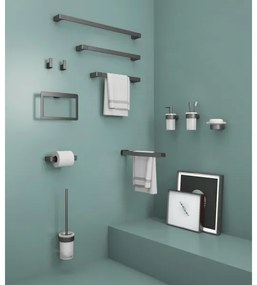 Gedy - Suport pentru hârtie igienică PIRENEI gri metalizat