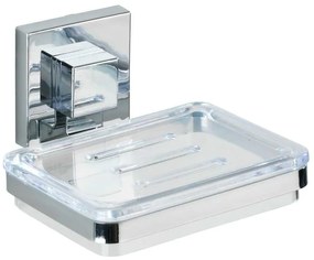 Set de accesorii de baie argintiu lucios autoadeziv din plastic Quadro – Wenko