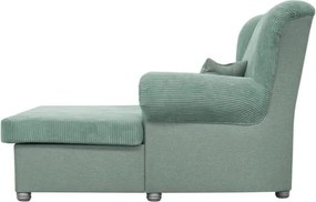 Șezlong verde mentă cu tapițerie din catifea reiată Lord – Ropez