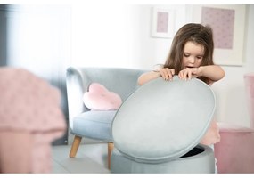 Puf pentru copii albastru deschis cu tapițerie din catifea Lil Sofa – Roba
