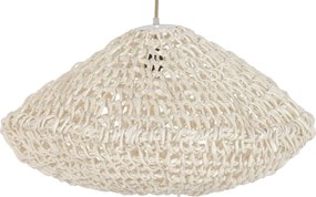 Lustră suspendată din fibre naturale împletite, natur, 35 x 65 cm, „Conches”