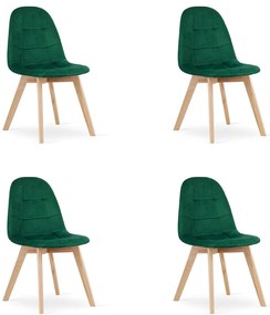 Set 4 Scaune Bucatarie/Dining Grace Verde Catifea